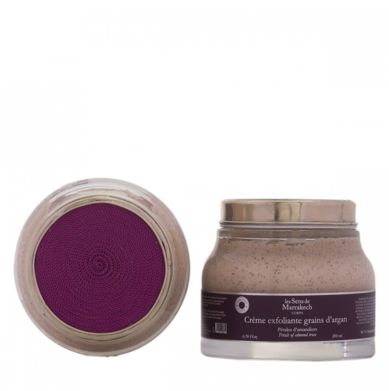 Crème exfoliante grains d'argan pétales d'amandiers