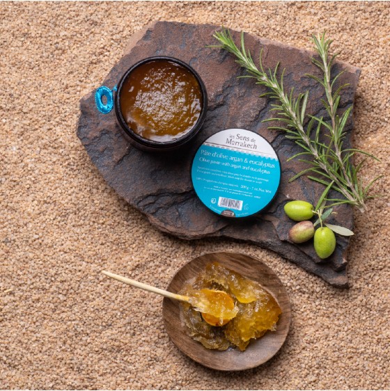 Eucalyptus scented black soap with argan oil