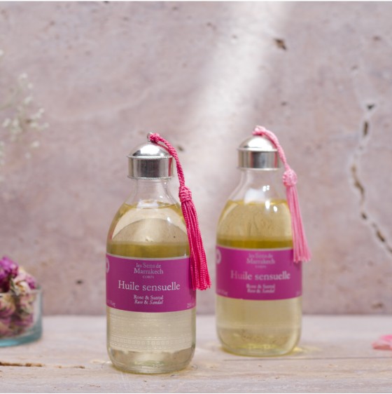 Huile sensuelle rose et santal