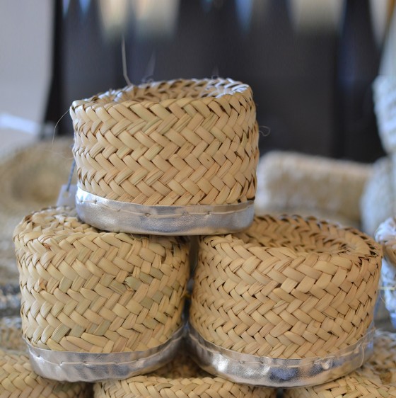 Straw box leather band