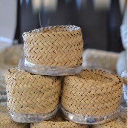 Straw box leather band