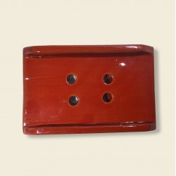Handmade ceramic soap dish red