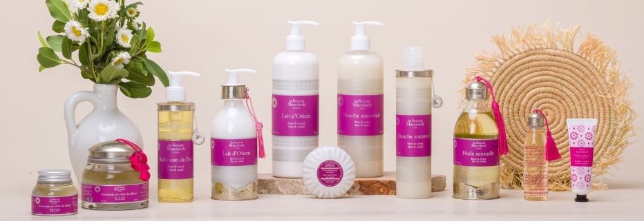 Gamme rose et santal de produits naturels