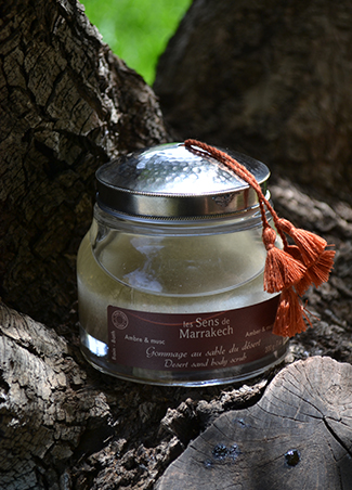 Amber and musk desert sand body scrub
